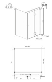 Душевой уголок Ambassador Diamond 12011106R 100x100см правый хром/прозрачное